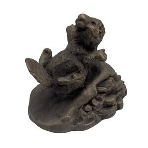 Pewter Otter Vtg Miniature Metal 1977 Hallmark Little Gallery Made In USA